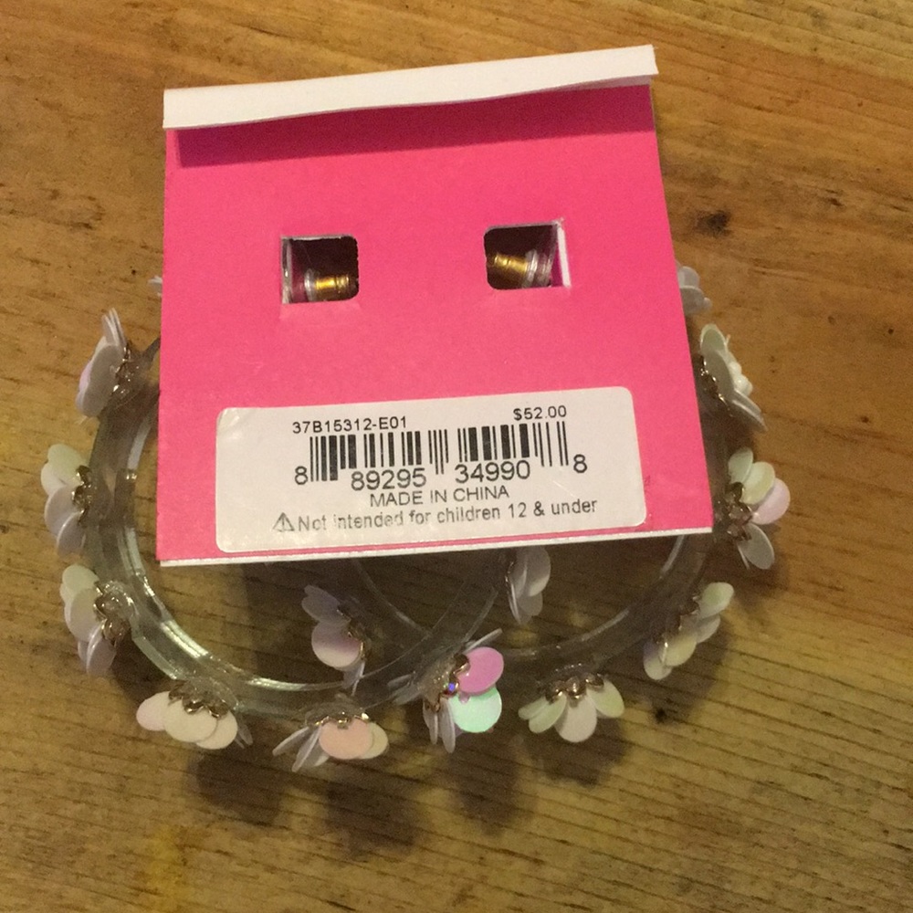 Betsey Johnson | women's studded flower hoops - Picture 4 of 6